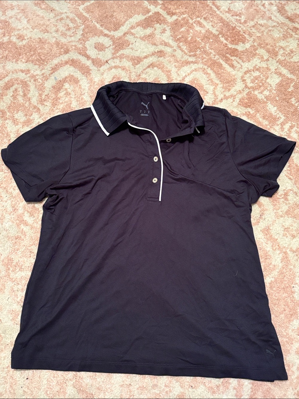Puma Women’s Navy Polo Shirt with White Trim